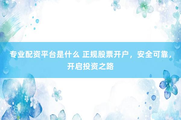专业配资平台是什么 正规股票开户，安全可靠，开启投资之路