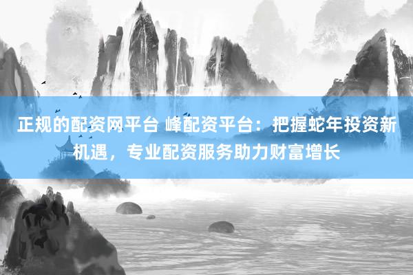 正规的配资网平台 峰配资平台：把握蛇年投资新机遇，专业配资服务助力财富增长